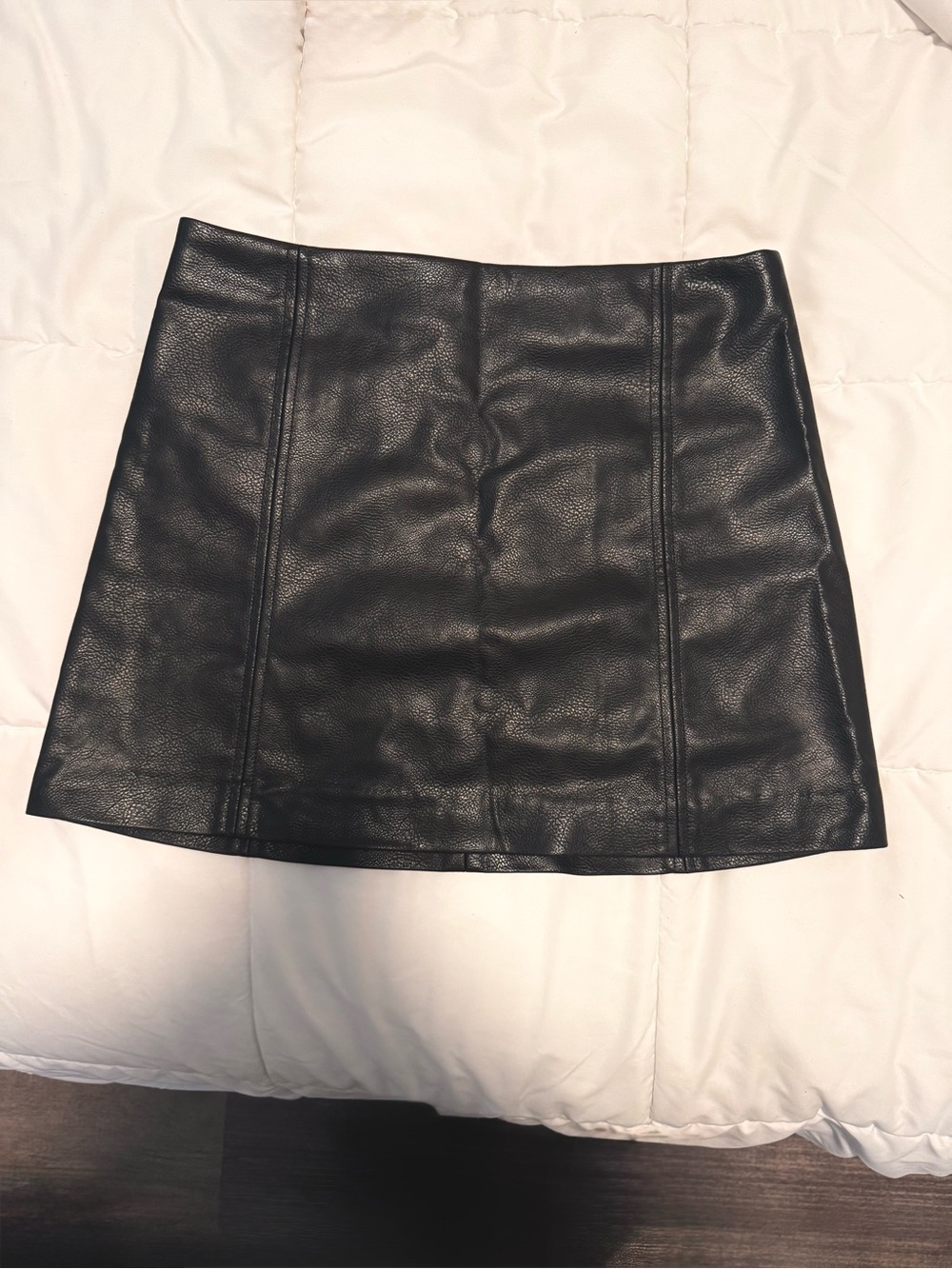 H&M Black Faux Leather Mini Skirt